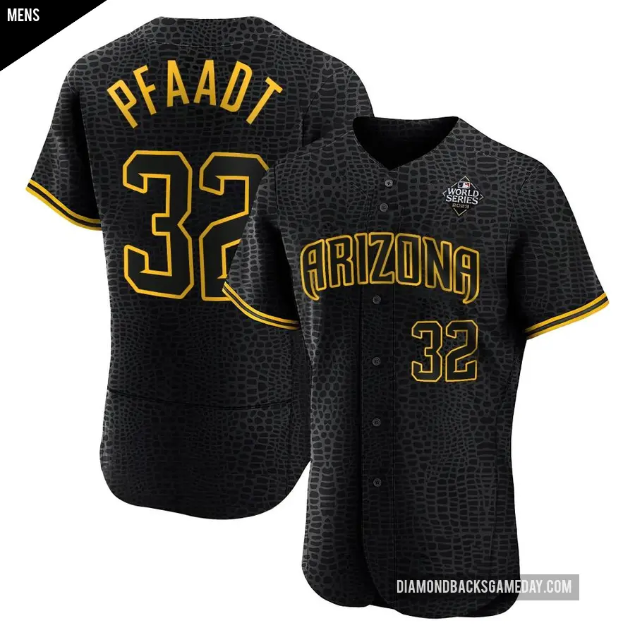 Men's Arizona Diamondbacks ＃32 Brandon Pfaadt Authentic Black Snake Skin City 2023 World Series Jersey