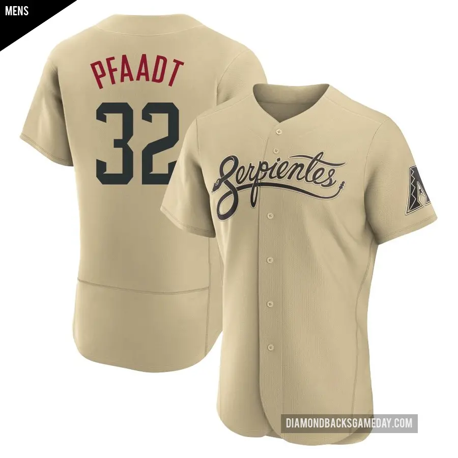 Men's Arizona Diamondbacks ＃32 Brandon Pfaadt Authentic Gold 2021 City Connect Jersey