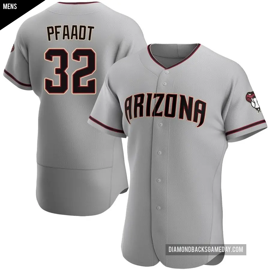 Men's Arizona Diamondbacks ＃32 Brandon Pfaadt Authentic Gray Road Jersey