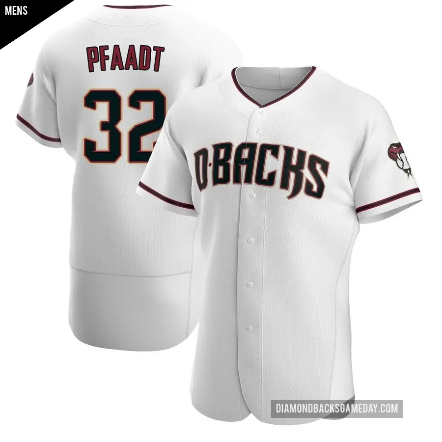 Men's Arizona Diamondbacks ＃32 Brandon Pfaadt Authentic White /Crimson Home Jersey