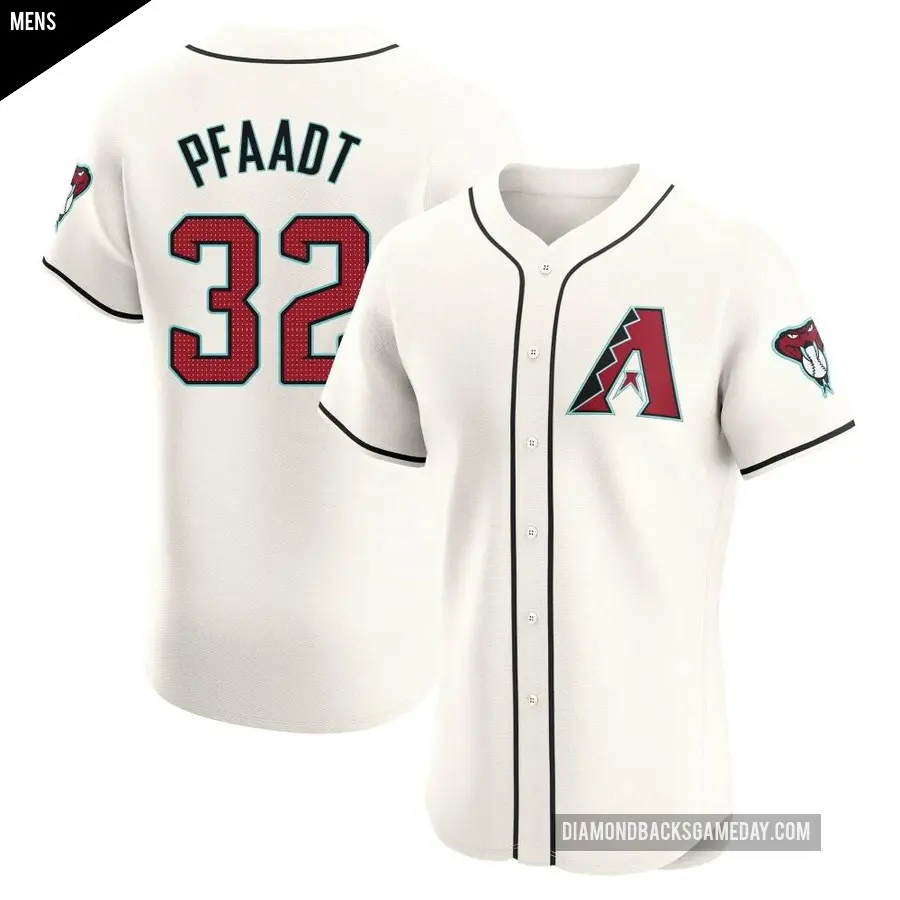 Men's Arizona Diamondbacks ＃32 Brandon Pfaadt Elite Cream Home Jersey