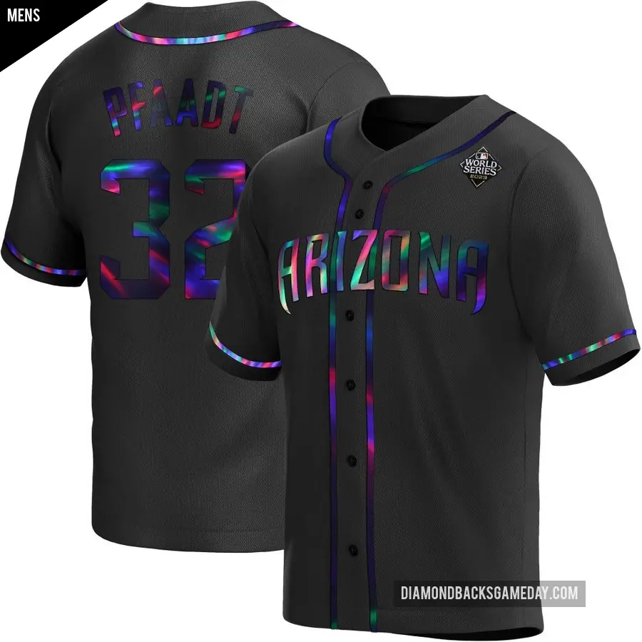 Men's Arizona Diamondbacks ＃32 Brandon Pfaadt Replica Black Holographic Alternate 2023 World Series Jersey