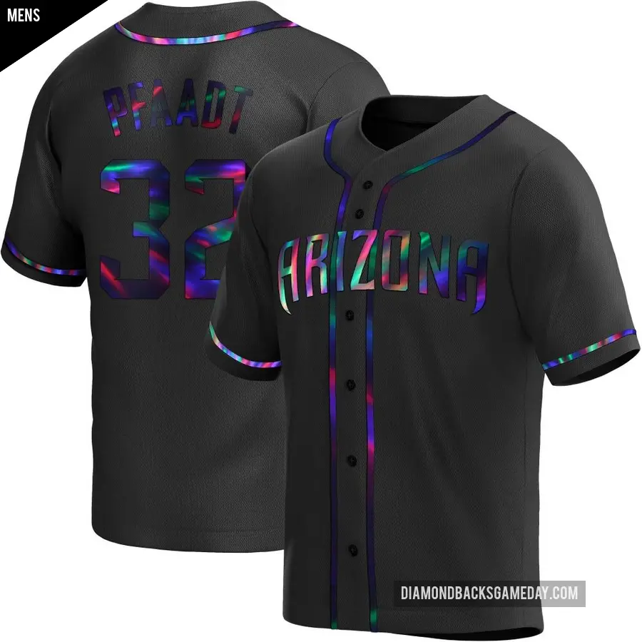 Men's Arizona Diamondbacks ＃32 Brandon Pfaadt Replica Black Holographic Alternate Jersey