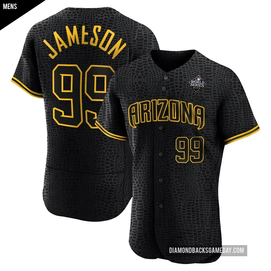 Men's Arizona Diamondbacks ＃99 Drey Jameson Authentic Black Snake Skin City 2023 World Series Jersey