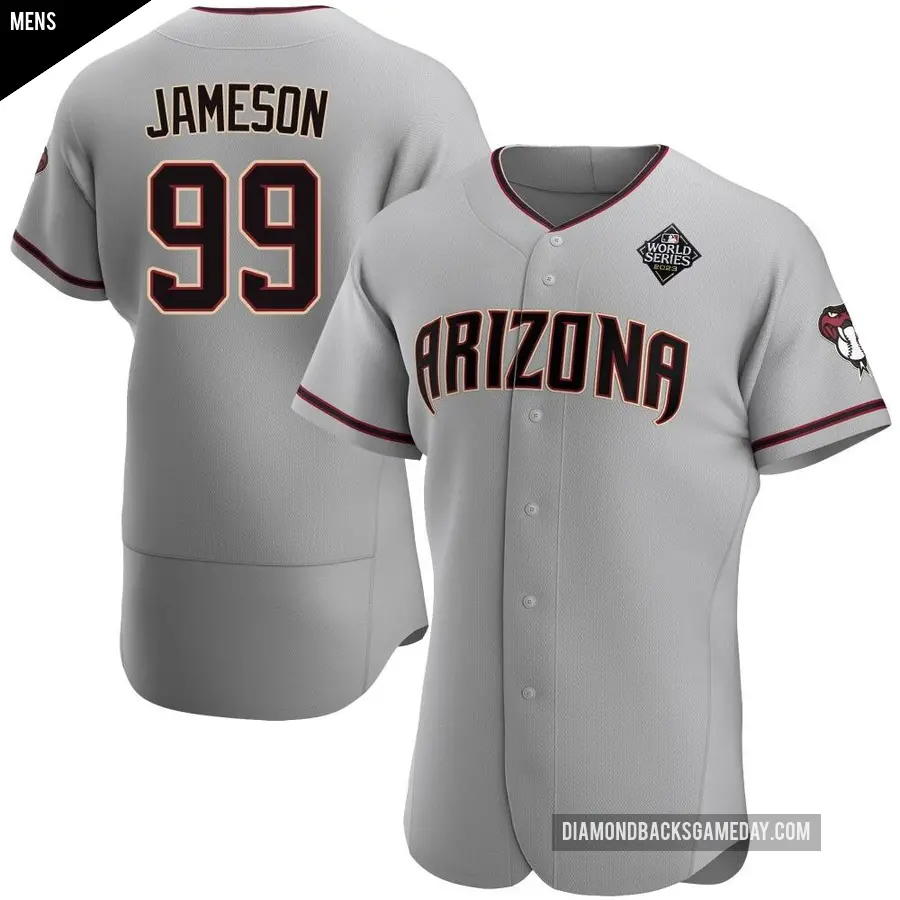 Men's Arizona Diamondbacks ＃99 Drey Jameson Authentic Gray Road 2023 World Series Jersey