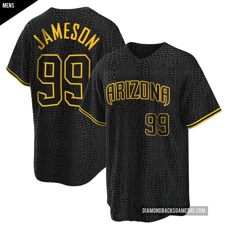 Men's Arizona Diamondbacks ＃99 Drey Jameson Replica Black Snake Skin City Jersey