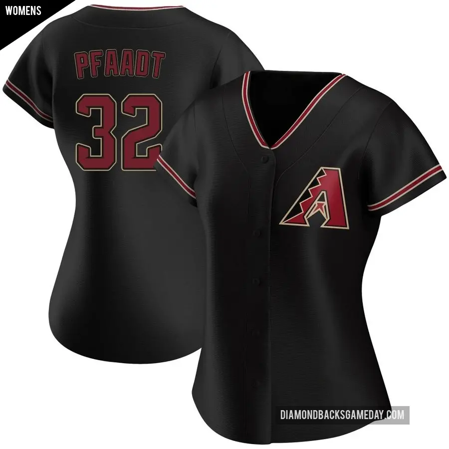 Women's Arizona Diamondbacks ＃32 Brandon Pfaadt Authentic Black Alternate Jersey