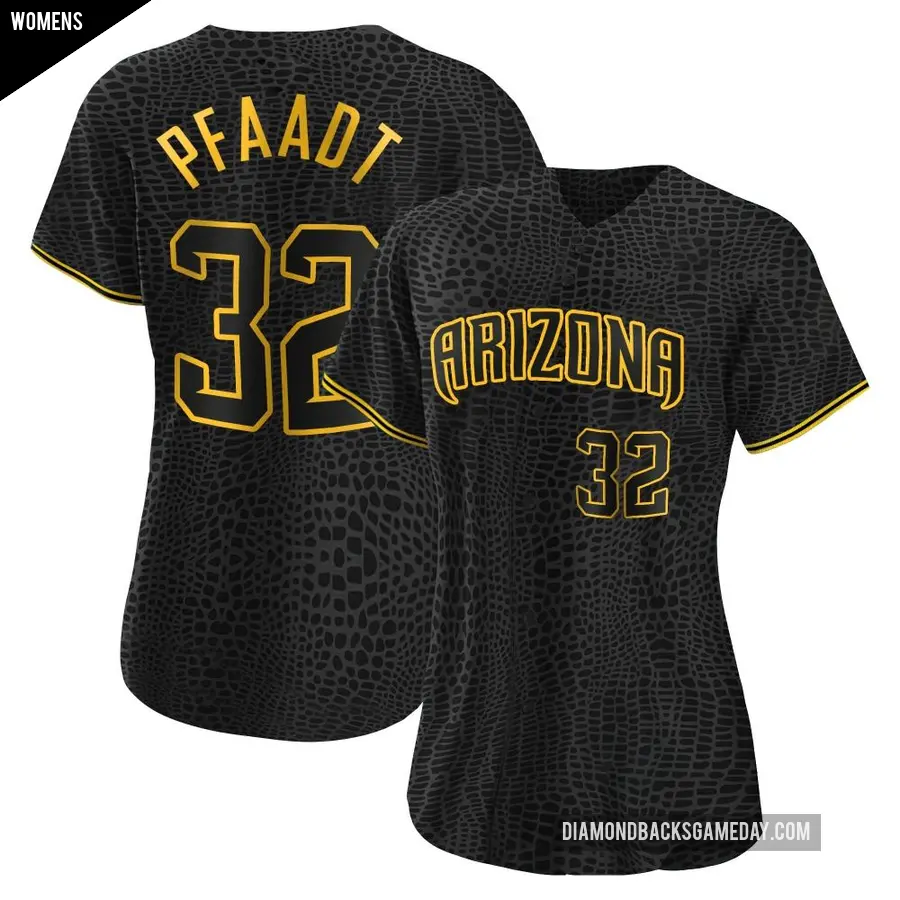 Women's Arizona Diamondbacks ＃32 Brandon Pfaadt Authentic Black Snake Skin City Jersey