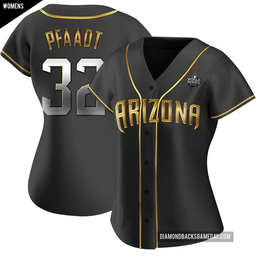 Women's Arizona Diamondbacks ＃32 Brandon Pfaadt Authentic Gold Black en Alternate 2023 World Series Jersey