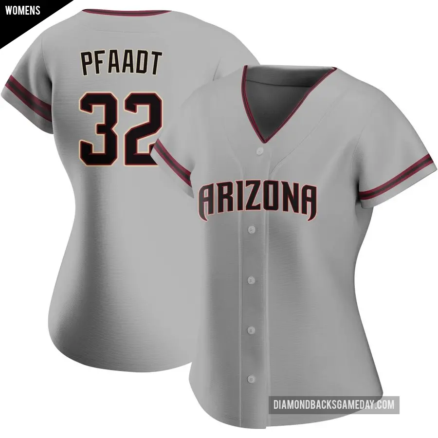 Women's Arizona Diamondbacks ＃32 Brandon Pfaadt Authentic Gray Road Jersey