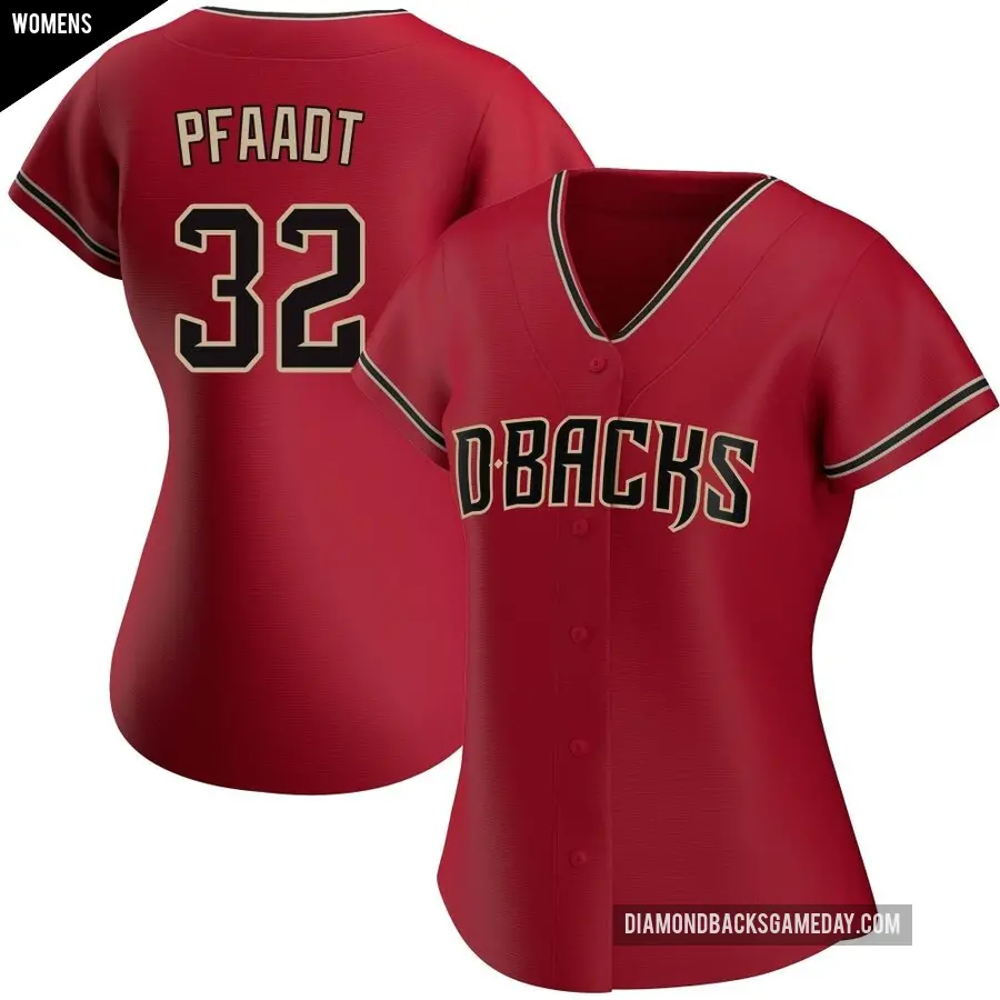 Women's Arizona Diamondbacks ＃32 Brandon Pfaadt Authentic Red Alternate Jersey