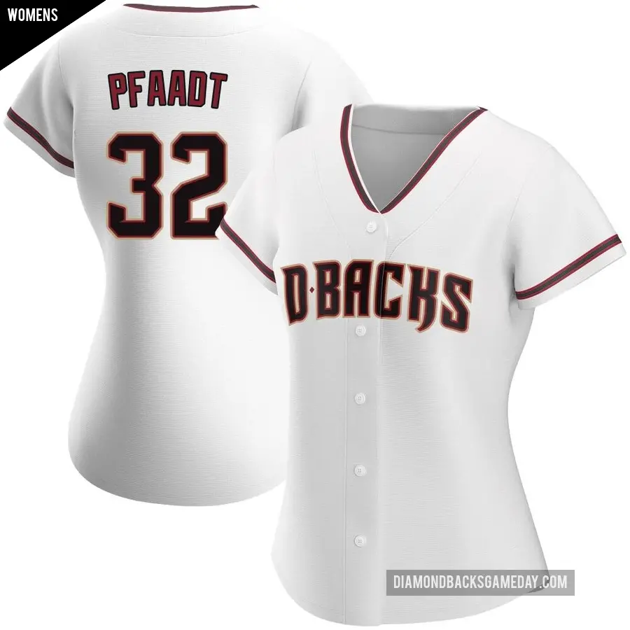 Women's Arizona Diamondbacks ＃32 Brandon Pfaadt Authentic White Home Jersey