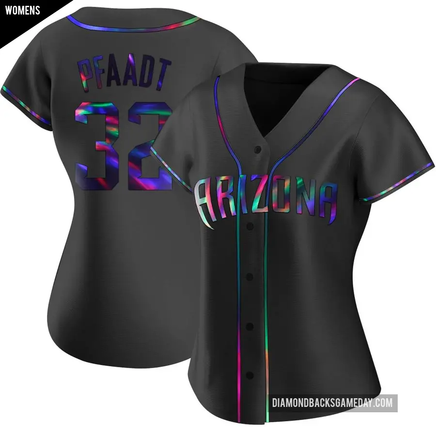 Women's Arizona Diamondbacks ＃32 Brandon Pfaadt Replica Black Holographic Alternate Jersey