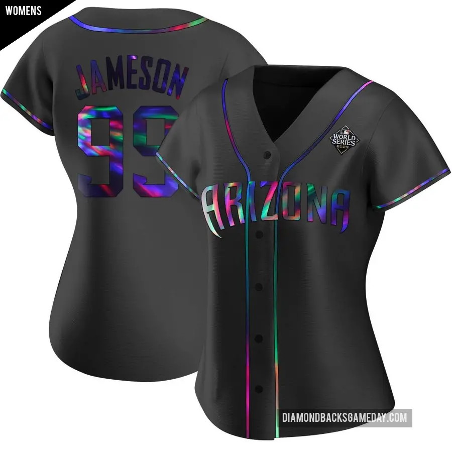 Women's Arizona Diamondbacks ＃99 Drey Jameson Authentic Black Holographic Alternate 2023 World Series Jersey