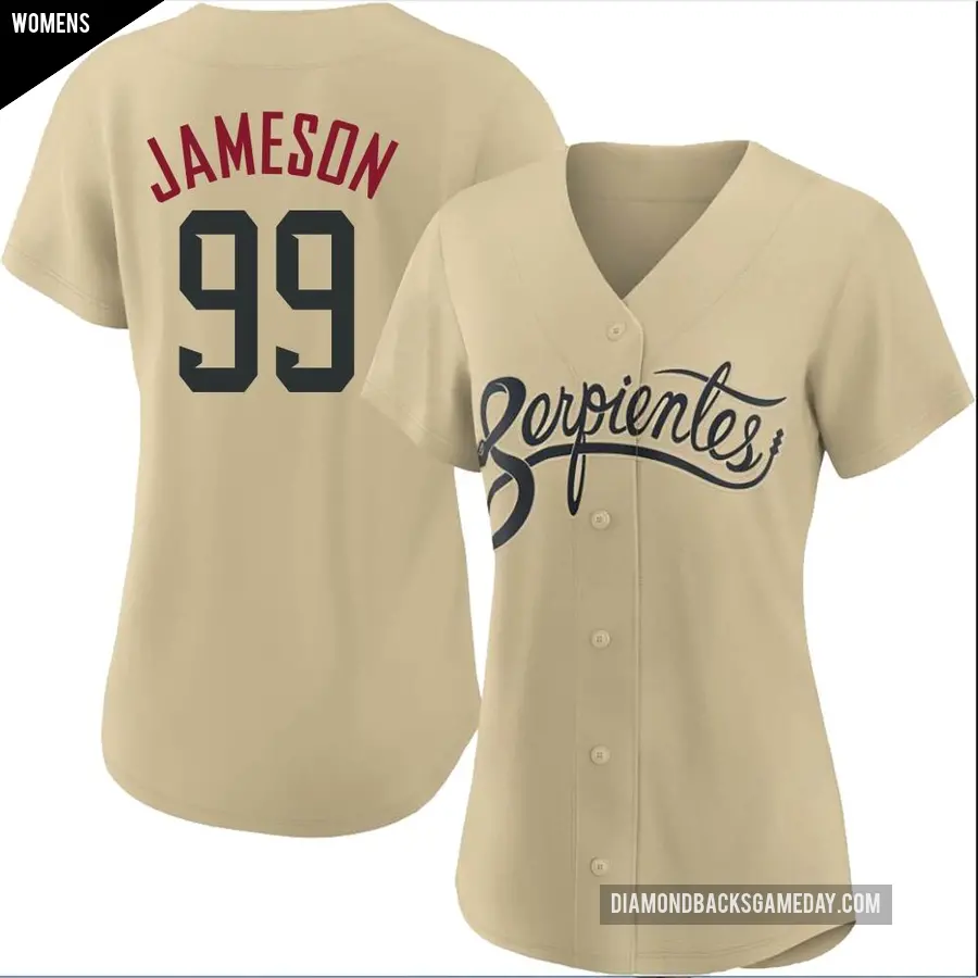 Women's Arizona Diamondbacks ＃99 Drey Jameson Authentic Gold 2021 City Connect Cool Base Jersey