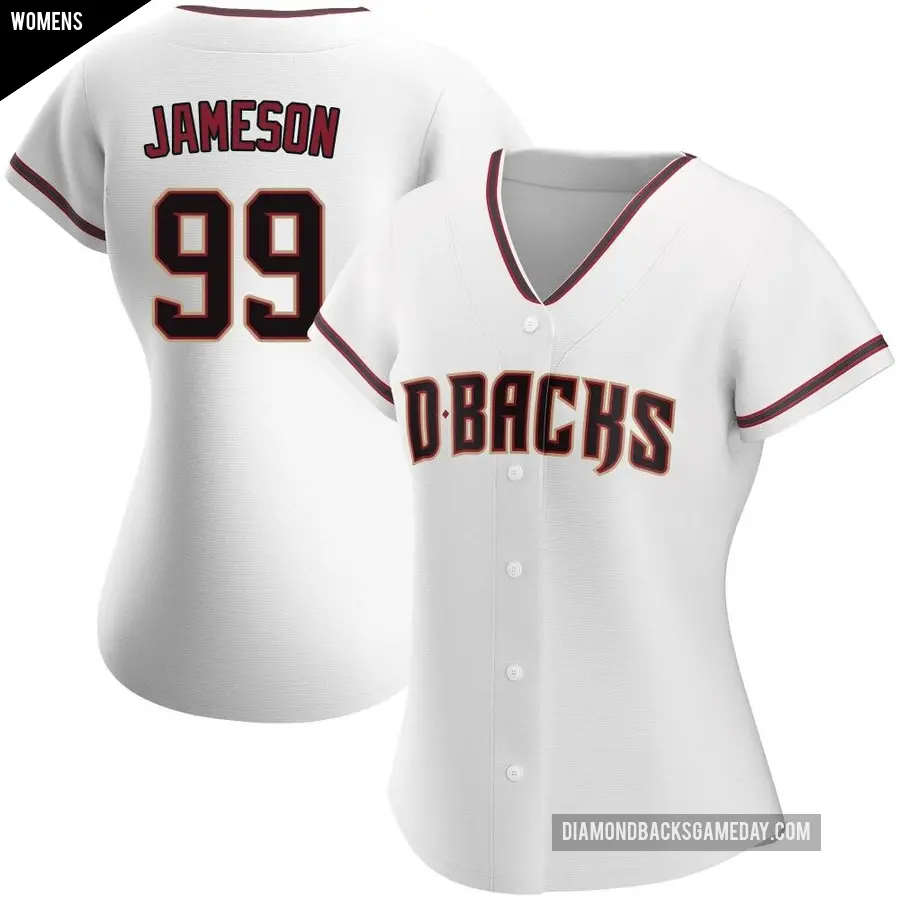 Women's Arizona Diamondbacks ＃99 Drey Jameson Replica White Home Jersey