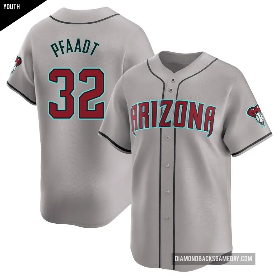 Youth Arizona Diamondbacks ＃32 Brandon Pfaadt Limited Gray Away Jersey