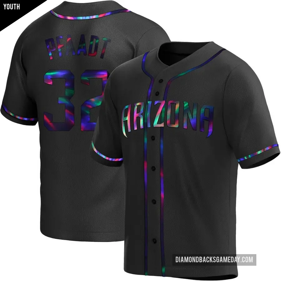 Youth Arizona Diamondbacks ＃32 Brandon Pfaadt Replica Black Holographic Alternate Jersey