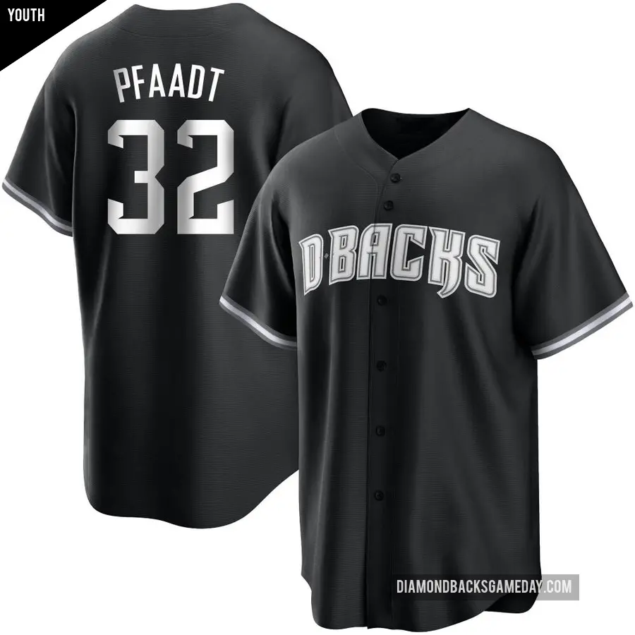 Youth Arizona Diamondbacks ＃32 Brandon Pfaadt Replica Black/White Jersey