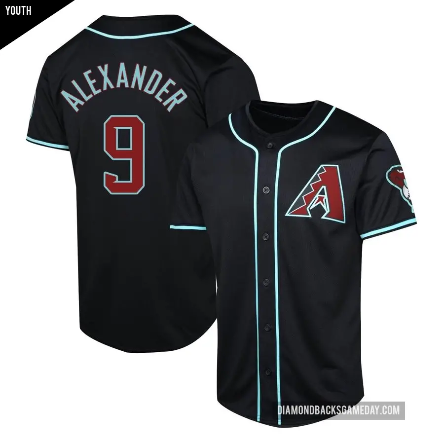 Youth Arizona Diamondbacks ＃9 Blaze Alexander Limited Black Alternate Jersey