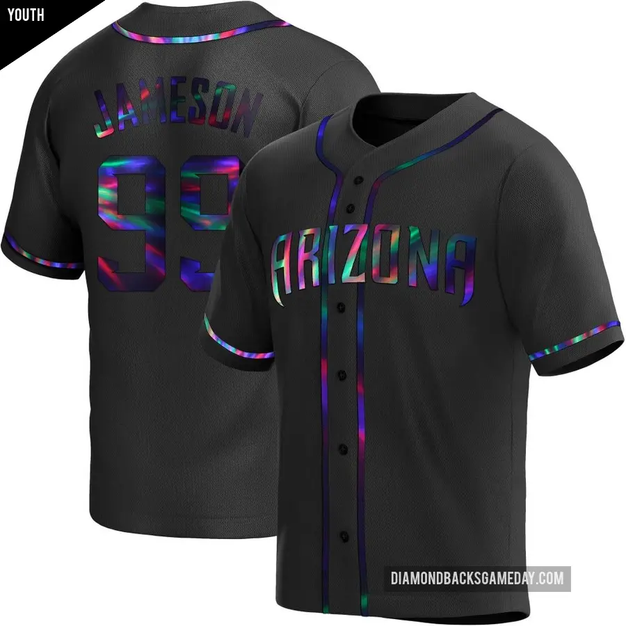 Youth Arizona Diamondbacks ＃99 Drey Jameson Replica Black Holographic Alternate Jersey