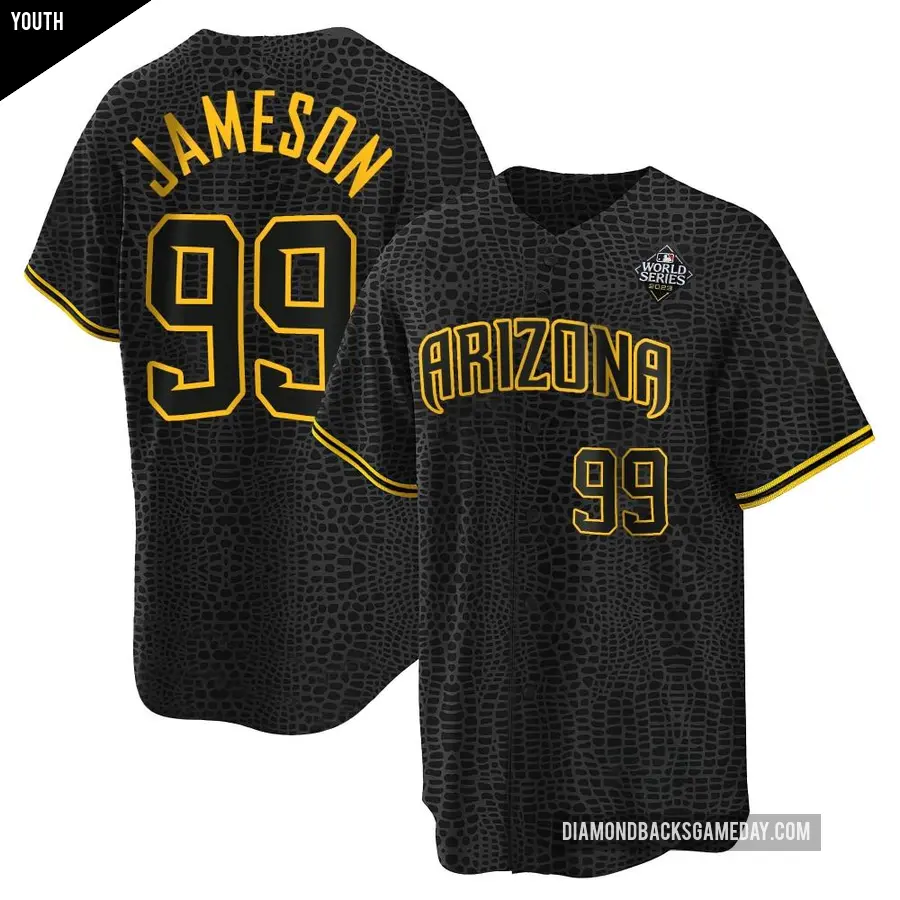 Youth Arizona Diamondbacks ＃99 Drey Jameson Replica Black Snake Skin City 2023 World Series Jersey