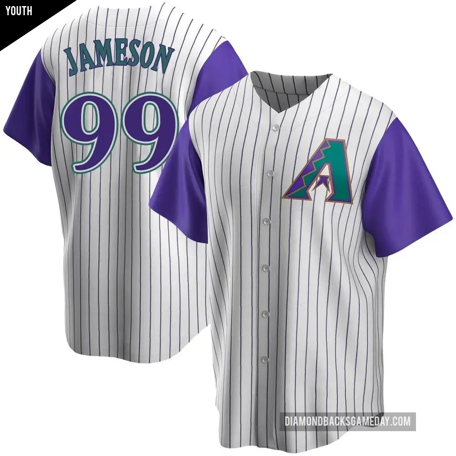 Youth Arizona Diamondbacks ＃99 Drey Jameson Replica Purple Cream/ Alternate Cooperstown Collection Jersey