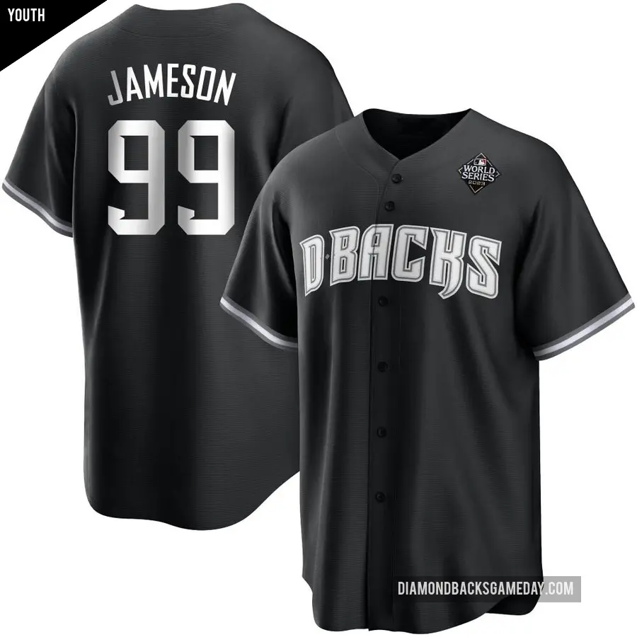 Youth Arizona Diamondbacks ＃99 Drey Jameson Replica White Black 2023 World Series Jersey